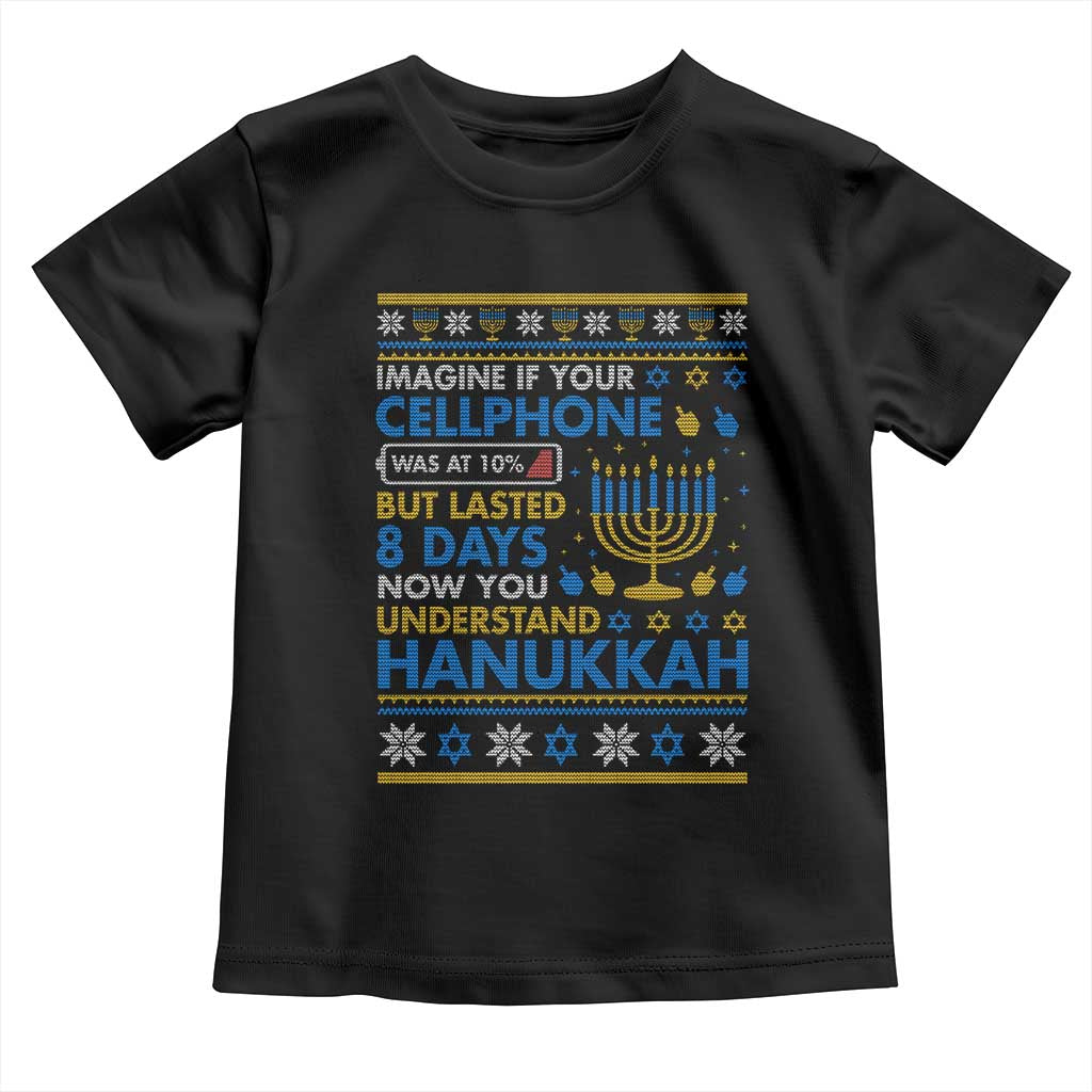 Funny Ugly Hanukkah Toddler T Shirt Imagine Your Cellphone Chanukah Jewish - Wonder Print Shop
