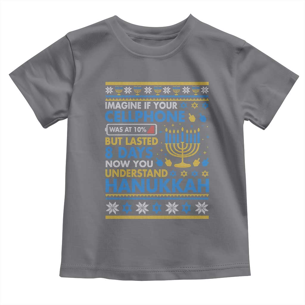 Funny Ugly Hanukkah Toddler T Shirt Imagine Your Cellphone Chanukah Jewish - Wonder Print Shop