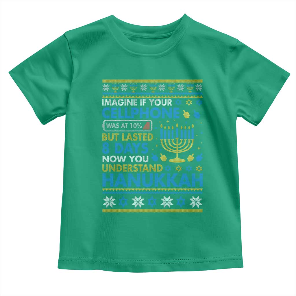 Funny Ugly Hanukkah Toddler T Shirt Imagine Your Cellphone Chanukah Jewish - Wonder Print Shop