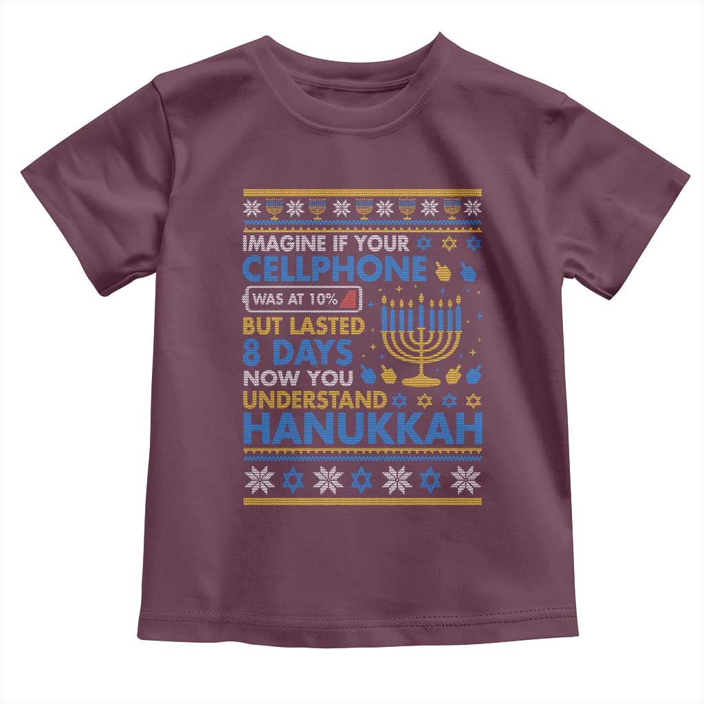Funny Ugly Hanukkah Toddler T Shirt Imagine Your Cellphone Chanukah Jewish - Wonder Print Shop