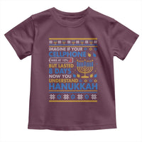 Funny Ugly Hanukkah Toddler T Shirt Imagine Your Cellphone Chanukah Jewish - Wonder Print Shop