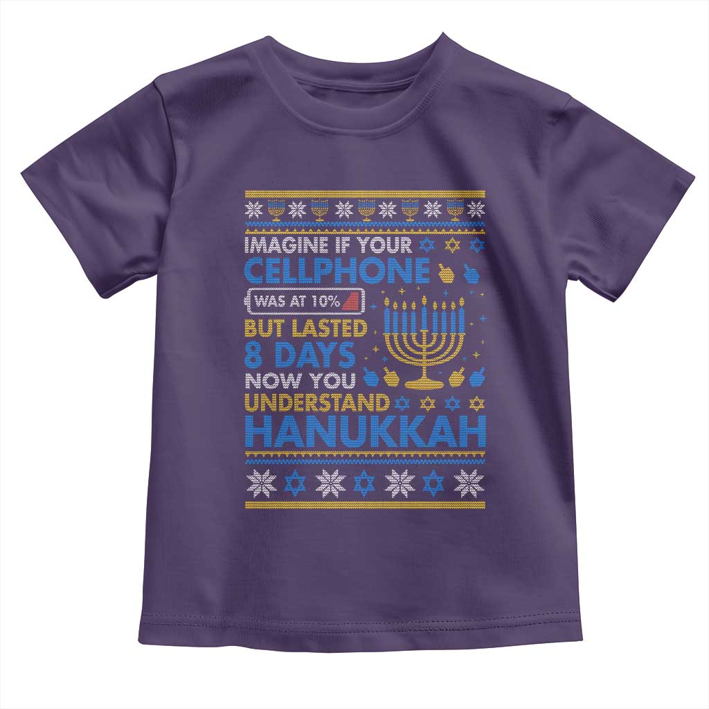 Funny Ugly Hanukkah Toddler T Shirt Imagine Your Cellphone Chanukah Jewish - Wonder Print Shop