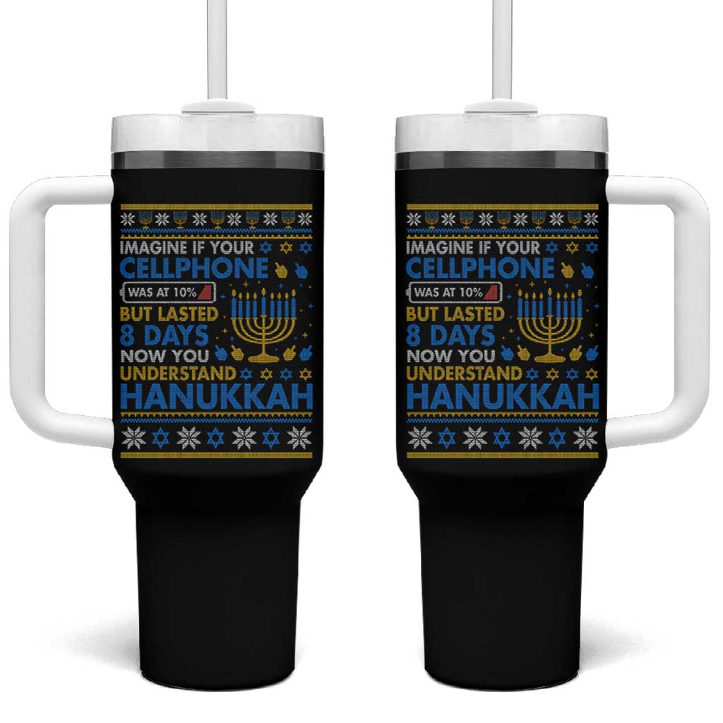 Funny Ugly Hanukkah Tumbler With Handle Imagine Your Cellphone Chanukah Jewish - Wonder Print Shop