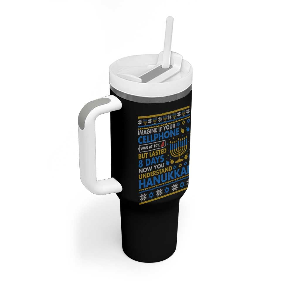 Funny Ugly Hanukkah Tumbler With Handle Imagine Your Cellphone Chanukah Jewish - Wonder Print Shop