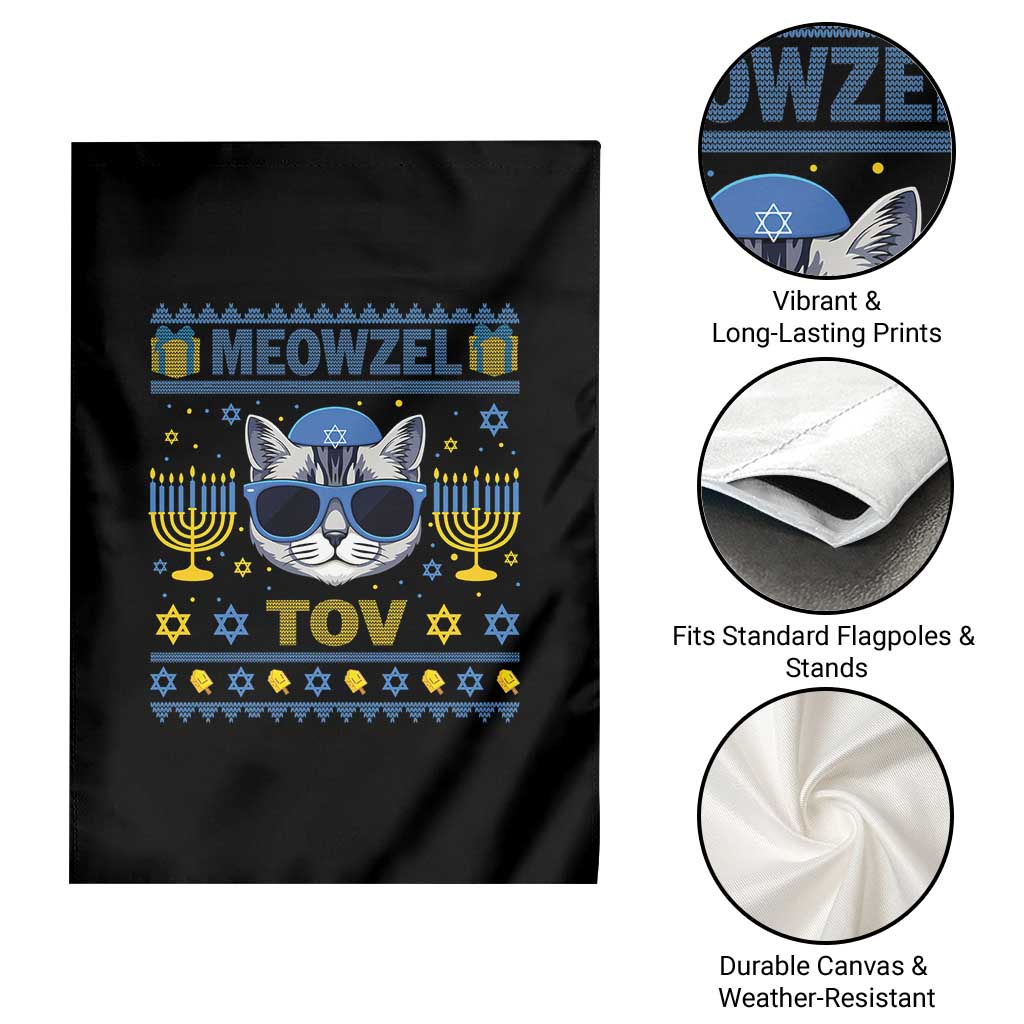 Cat Hanukkah Garden Flag Meowzel Tov Jewish Cat Owner Ugly Chanukah - Wonder Print Shop