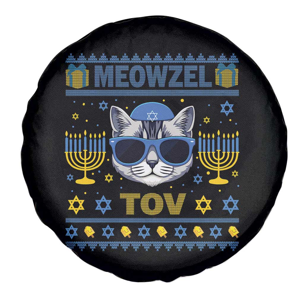 Cat Hanukkah Spare Tire Cover Meowzel Tov Jewish Cat Owner Ugly Chanukah - Wonder Print Shop