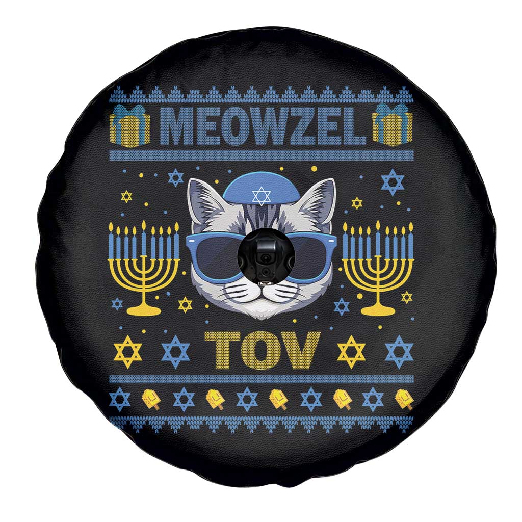 Cat Hanukkah Spare Tire Cover Meowzel Tov Jewish Cat Owner Ugly Chanukah - Wonder Print Shop