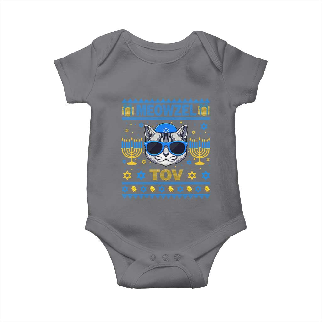 Cat Hanukkah Baby Onesie Meowzel Tov Jewish Cat Owner Ugly Chanukah - Wonder Print Shop