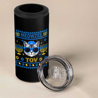 Cat Hanukkah 4 in 1 Can Cooler Tumbler Meowzel Tov Jewish Cat Owner Ugly Chanukah - Wonder Print Shop