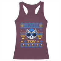 Cat Hanukkah Racerback Tank Top Meowzel Tov Jewish Cat Owner Ugly Chanukah - Wonder Print Shop