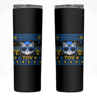 Cat Hanukkah Skinny Tumbler Meowzel Tov Jewish Cat Owner Ugly Chanukah - Wonder Print Shop