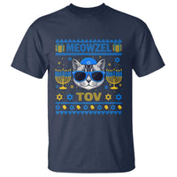 Cat Hanukkah T Shirt Meowzel Tov Jewish Cat Owner Ugly Chanukah - Wonder Print Shop