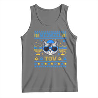 Cat Hanukkah Tank Top Meowzel Tov Jewish Cat Owner Ugly Chanukah - Wonder Print Shop