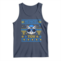Cat Hanukkah Tank Top Meowzel Tov Jewish Cat Owner Ugly Chanukah - Wonder Print Shop