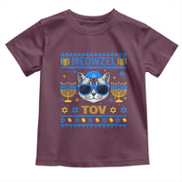 Cat Hanukkah Toddler T Shirt Meowzel Tov Jewish Cat Owner Ugly Chanukah - Wonder Print Shop