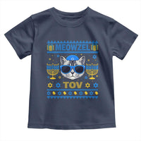 Cat Hanukkah Toddler T Shirt Meowzel Tov Jewish Cat Owner Ugly Chanukah - Wonder Print Shop
