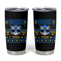 Cat Hanukkah Tumbler Cup Meowzel Tov Jewish Cat Owner Ugly Chanukah - Wonder Print Shop