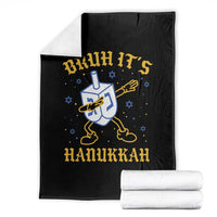 Bruh Hanukkah Throw Blanket Funny Dabbing Dreidel Love Jewish Chanukah Jew Gift - Wonder Print Shop