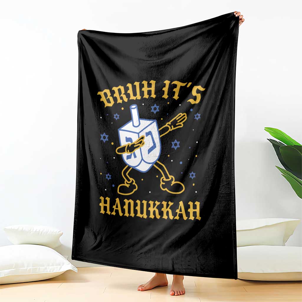 Bruh Hanukkah Throw Blanket Funny Dabbing Dreidel Love Jewish Chanukah Jew Gift - Wonder Print Shop