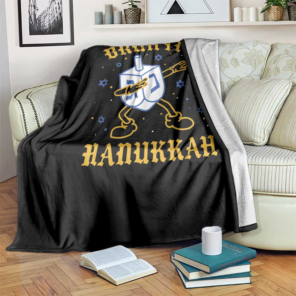 Bruh Hanukkah Throw Blanket Funny Dabbing Dreidel Love Jewish Chanukah Jew Gift - Wonder Print Shop