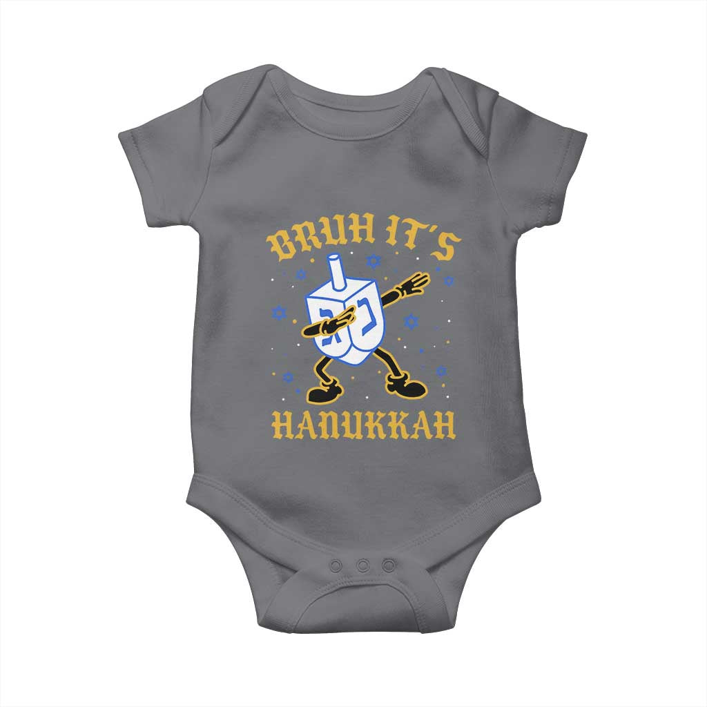 Bruh Hanukkah Baby Onesie Funny Dabbing Dreidel Love Jewish Chanukah Jew Gift - Wonder Print Shop