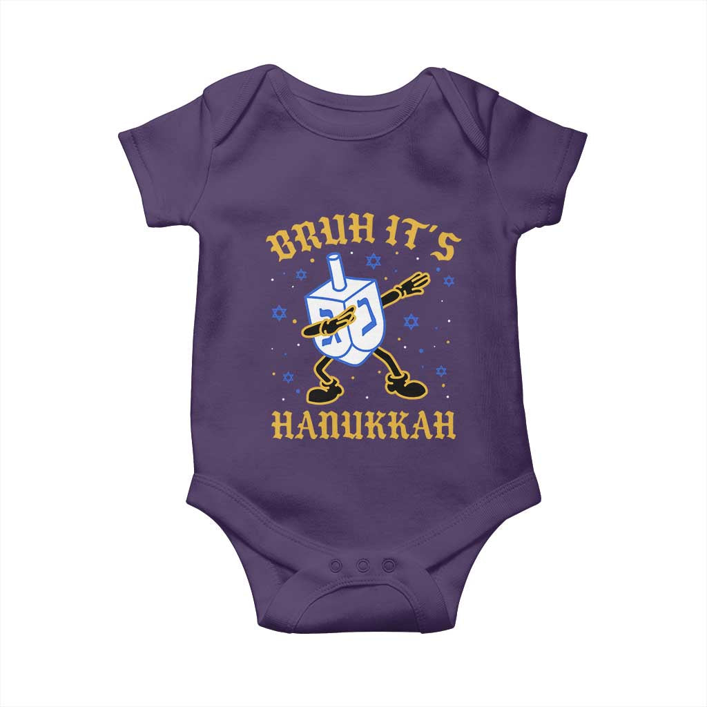 Bruh Hanukkah Baby Onesie Funny Dabbing Dreidel Love Jewish Chanukah Jew Gift - Wonder Print Shop