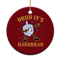 Bruh Hanukkah Ceramic Ornament Funny Dabbing Dreidel Love Jewish Chanukah Jew Gift - Wonder Print Shop