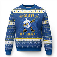 Bruh Hanukkah Hanukkah Ugly Sweater Funny Dabbing Dreidel Love Jewish Chanukah Jew Gift - Wonder Print Shop