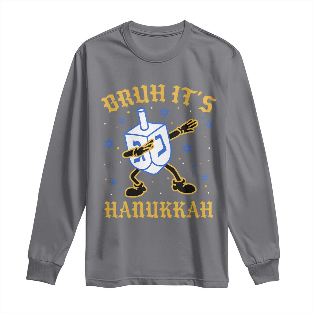 Bruh Hanukkah Long Sleeve Shirt Funny Dabbing Dreidel Love Jewish Chanukah Jew Gift - Wonder Print Shop