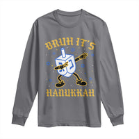 Bruh Hanukkah Long Sleeve Shirt Funny Dabbing Dreidel Love Jewish Chanukah Jew Gift - Wonder Print Shop