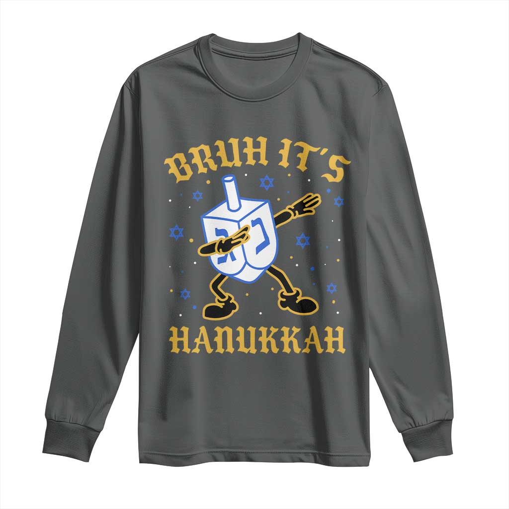 Bruh Hanukkah Long Sleeve Shirt Funny Dabbing Dreidel Love Jewish Chanukah Jew Gift - Wonder Print Shop