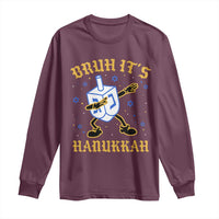 Bruh Hanukkah Long Sleeve Shirt Funny Dabbing Dreidel Love Jewish Chanukah Jew Gift - Wonder Print Shop
