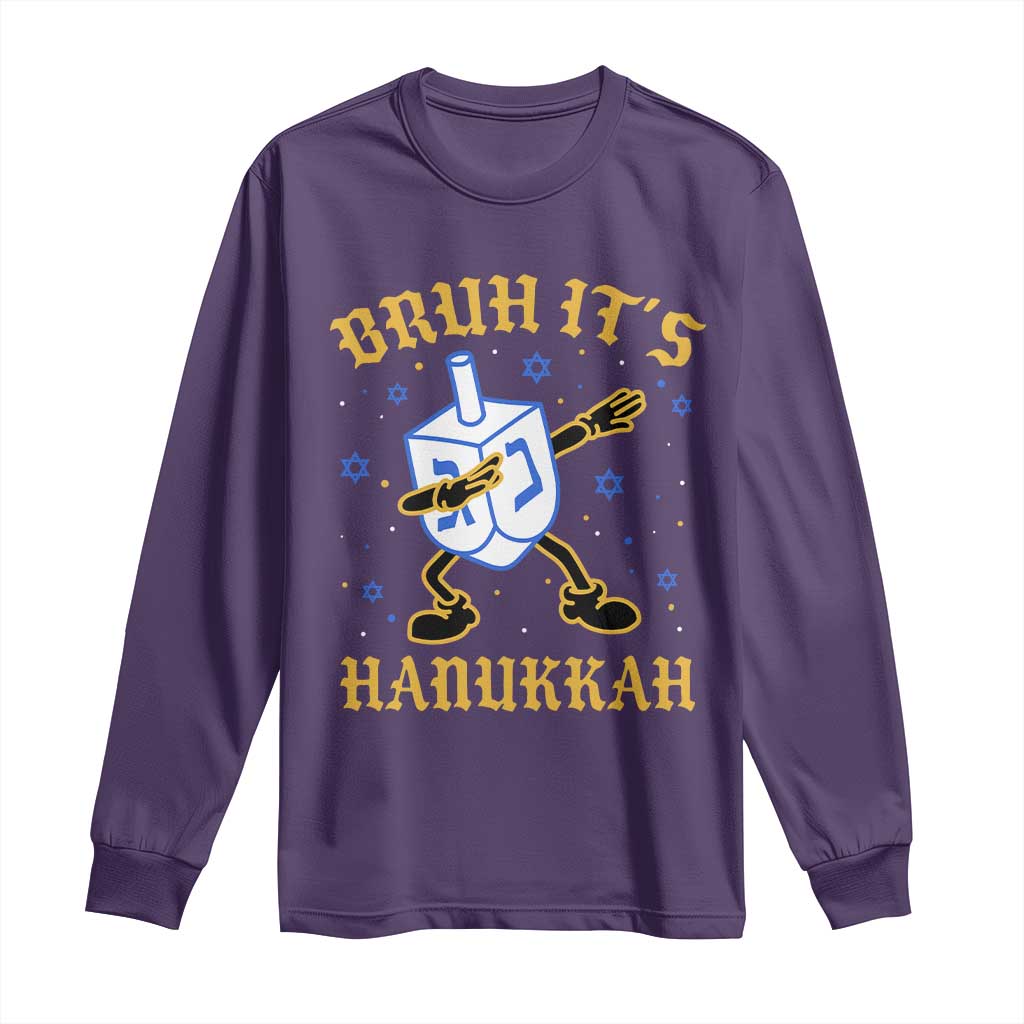 Bruh Hanukkah Long Sleeve Shirt Funny Dabbing Dreidel Love Jewish Chanukah Jew Gift - Wonder Print Shop