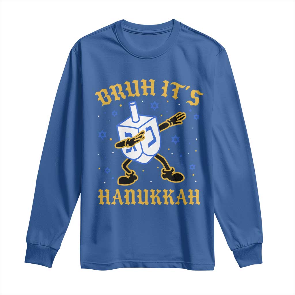 Bruh Hanukkah Long Sleeve Shirt Funny Dabbing Dreidel Love Jewish Chanukah Jew Gift - Wonder Print Shop