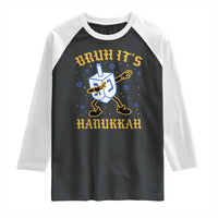 Bruh Hanukkah Raglan Shirt Funny Dabbing Dreidel Love Jewish Chanukah Jew Gift - Wonder Print Shop