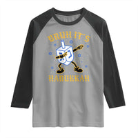 Bruh Hanukkah Raglan Shirt Funny Dabbing Dreidel Love Jewish Chanukah Jew Gift - Wonder Print Shop