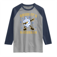 Bruh Hanukkah Raglan Shirt Funny Dabbing Dreidel Love Jewish Chanukah Jew Gift - Wonder Print Shop