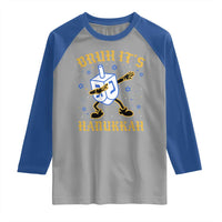 Bruh Hanukkah Raglan Shirt Funny Dabbing Dreidel Love Jewish Chanukah Jew Gift - Wonder Print Shop
