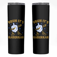 Bruh Hanukkah Skinny Tumbler Funny Dabbing Dreidel Love Jewish Chanukah Jew Gift - Wonder Print Shop