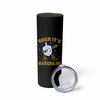 Bruh Hanukkah Skinny Tumbler Funny Dabbing Dreidel Love Jewish Chanukah Jew Gift - Wonder Print Shop