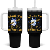 Bruh Hanukkah Tumbler With Handle Funny Dabbing Dreidel Love Jewish Chanukah Jew Gift - Wonder Print Shop