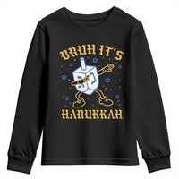 Bruh Hanukkah Youth Sweatshirt Funny Dabbing Dreidel Love Jewish Chanukah Jew Gift - Wonder Print Shop