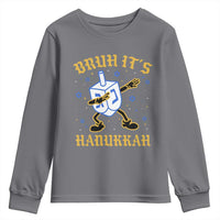 Bruh Hanukkah Youth Sweatshirt Funny Dabbing Dreidel Love Jewish Chanukah Jew Gift - Wonder Print Shop