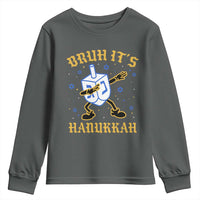 Bruh Hanukkah Youth Sweatshirt Funny Dabbing Dreidel Love Jewish Chanukah Jew Gift - Wonder Print Shop