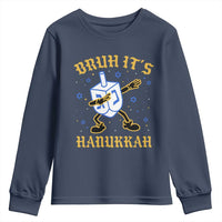Bruh Hanukkah Youth Sweatshirt Funny Dabbing Dreidel Love Jewish Chanukah Jew Gift - Wonder Print Shop