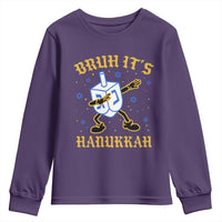Bruh Hanukkah Youth Sweatshirt Funny Dabbing Dreidel Love Jewish Chanukah Jew Gift - Wonder Print Shop