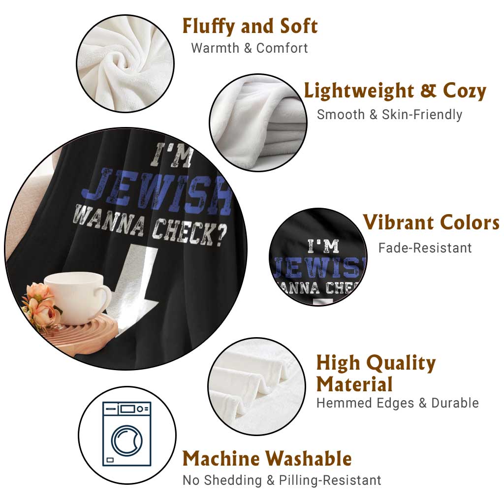 Funny Jewish Throw Blanket Im Jewish Wanna Check - Wonder Print Shop