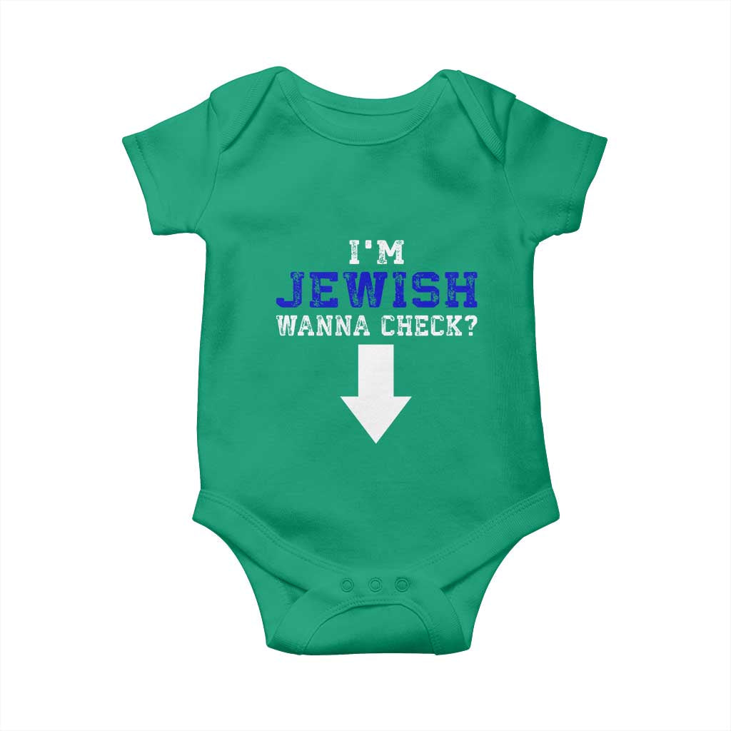 Funny Jewish Baby Onesie Im Jewish Wanna Check - Wonder Print Shop
