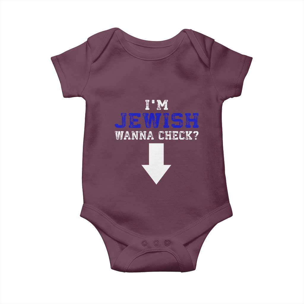 Funny Jewish Baby Onesie Im Jewish Wanna Check - Wonder Print Shop
