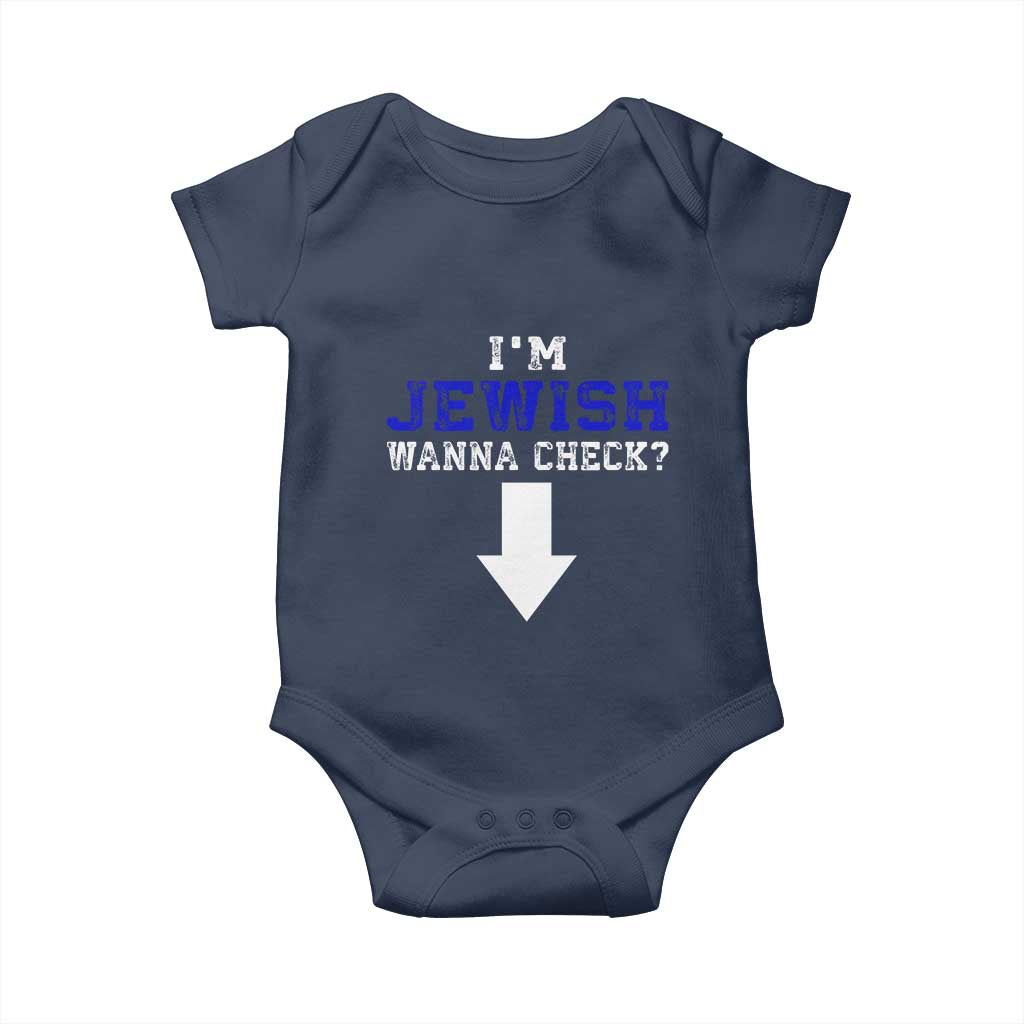Funny Jewish Baby Onesie Im Jewish Wanna Check - Wonder Print Shop